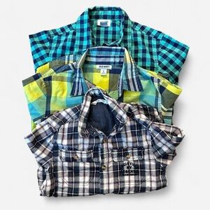 boys size 8 top bundle flannels Old Navy and H&M